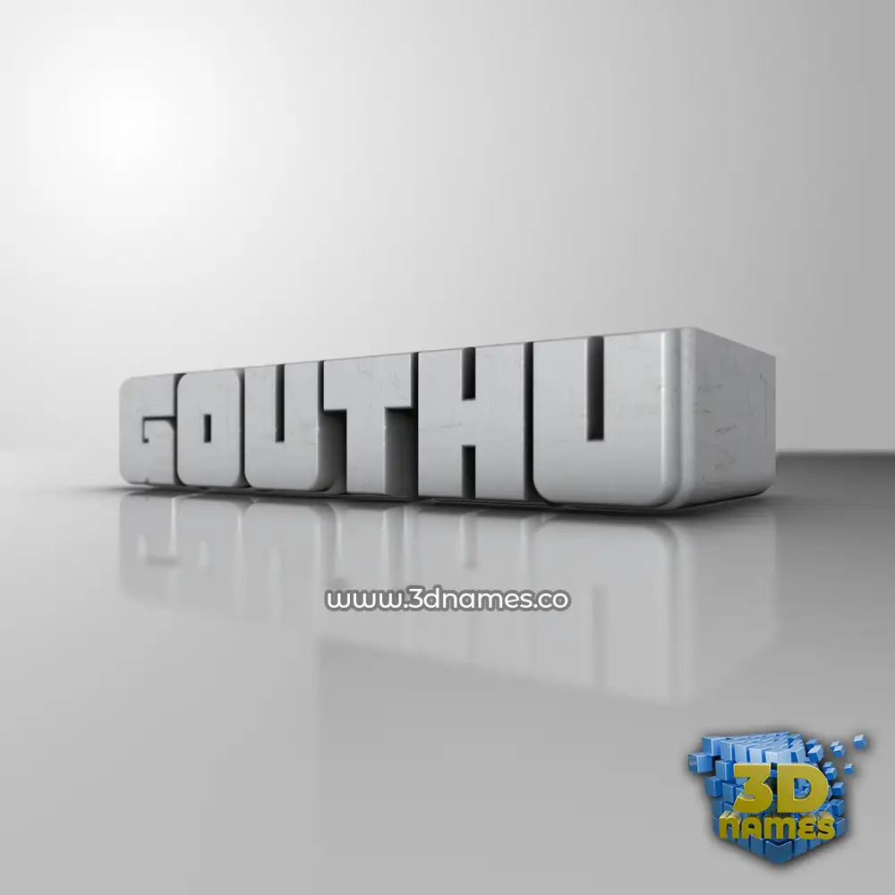gouthu in White Metro style - 3D name wallpaper