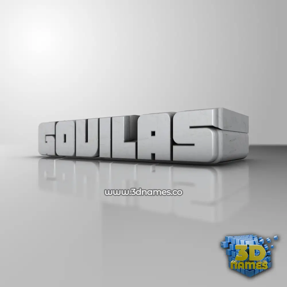 govilas in White Metro style - 3D name wallpaper