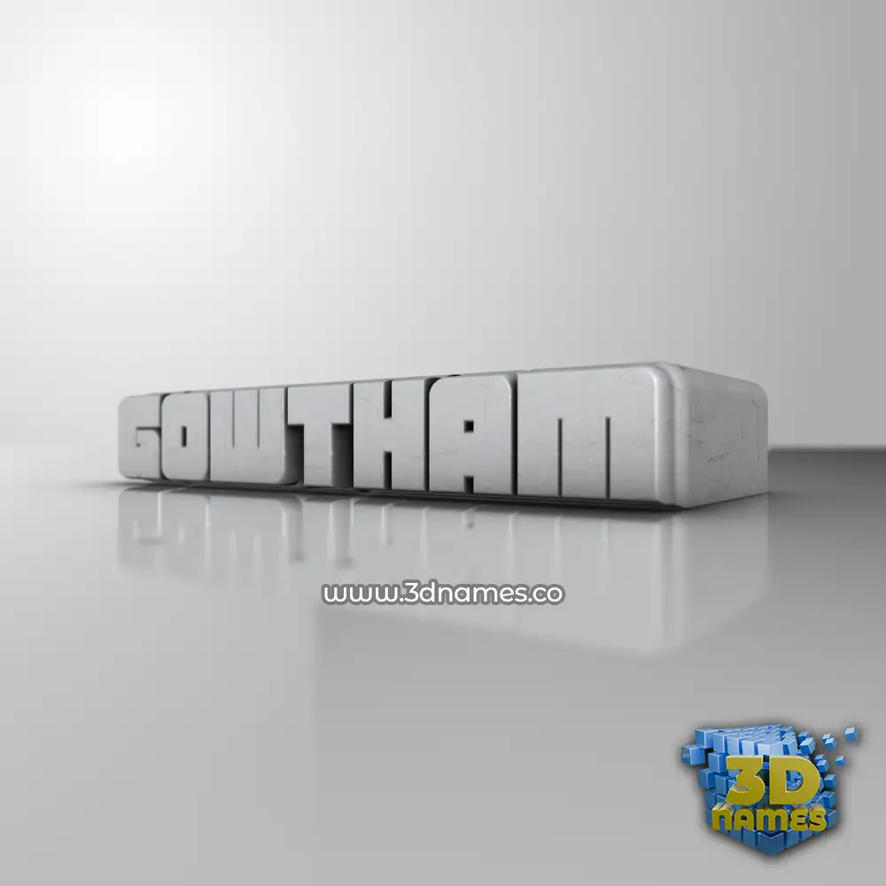 gowtham in White Metro style - 3D name wallpaper