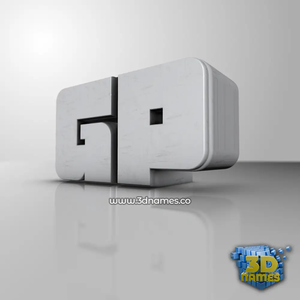 gp in White Metro style - 3D name wallpaper