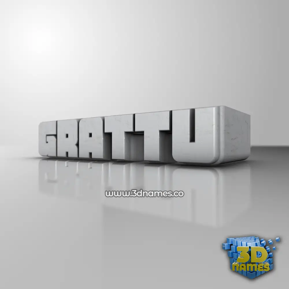 grattu in White Metro style - 3D name wallpaper