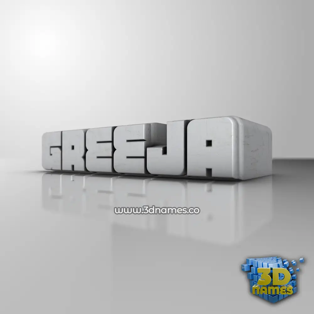greeja in White Metro style - 3D name wallpaper