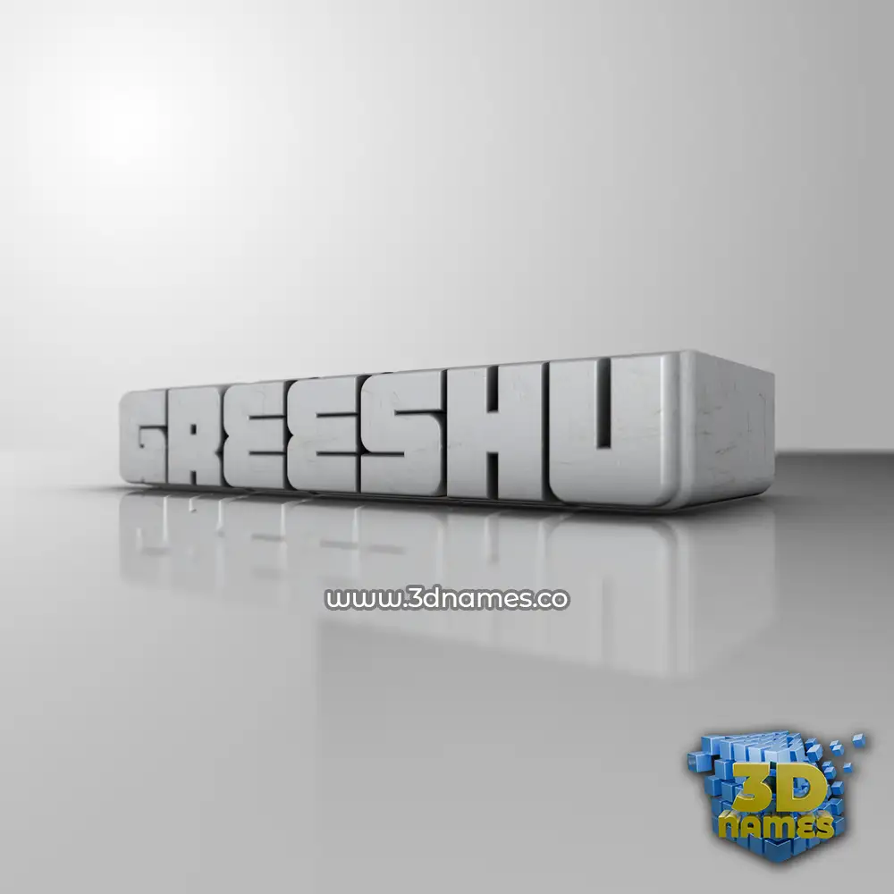 greeshu in White Metro style - 3D name wallpaper