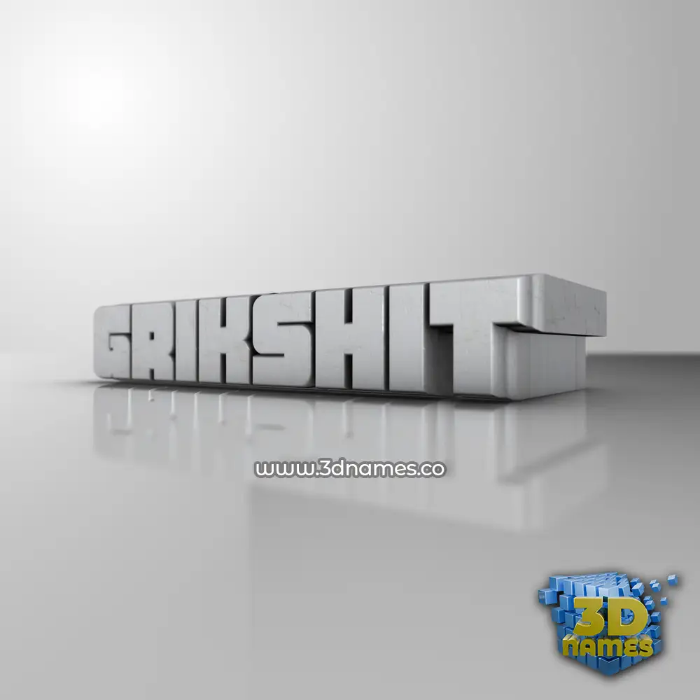 grikshit in White Metro style - 3D name wallpaper