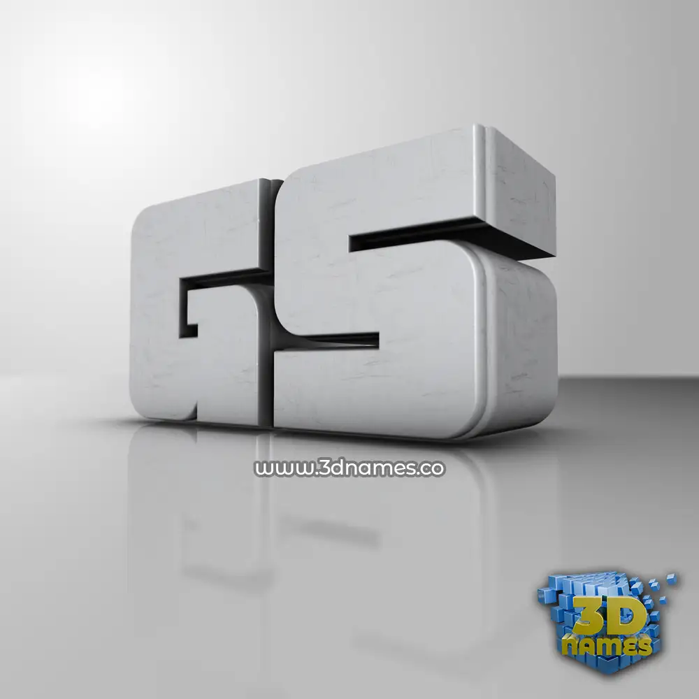 gs in White Metro style - 3D name wallpaper
