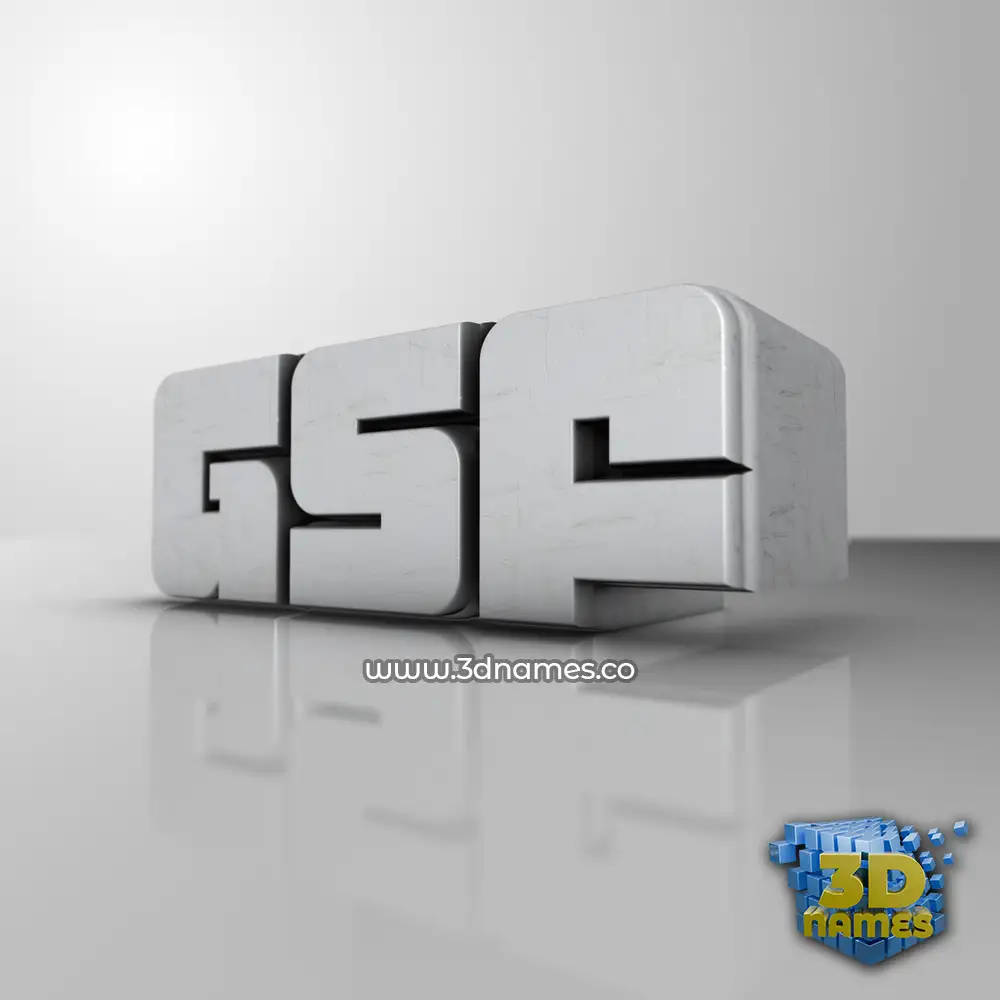 gsf in White Metro style - 3D name wallpaper
