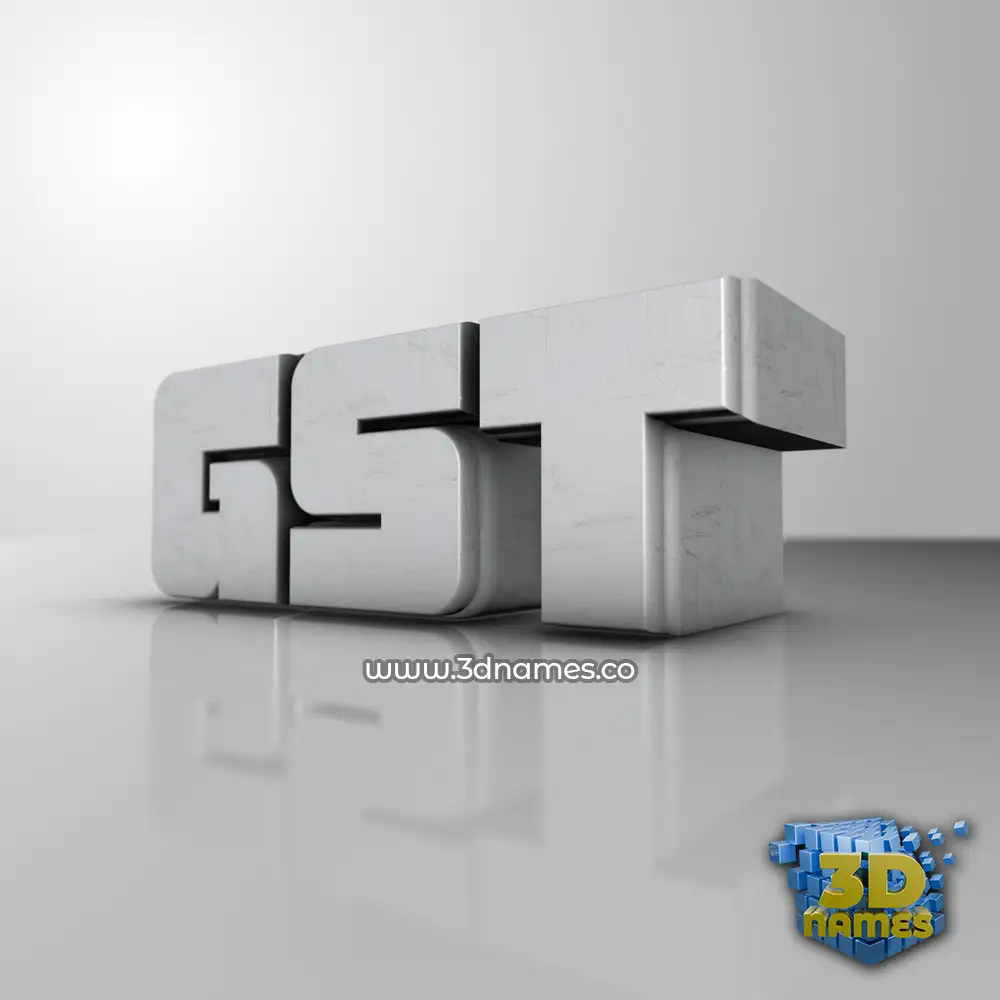 gst in White Metro style - 3D name wallpaper