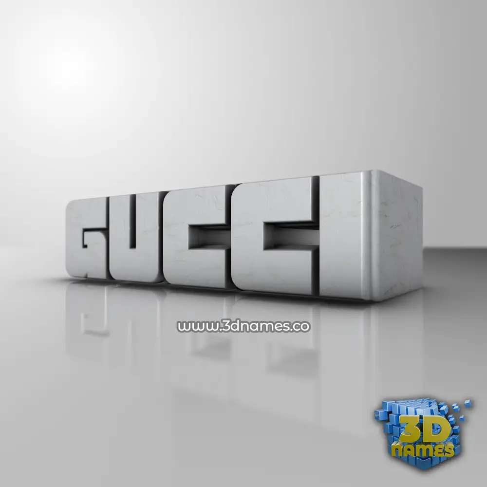 gucci in White Metro style - 3D name wallpaper