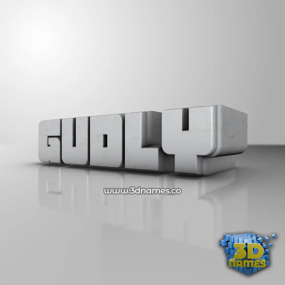 gudly in White Metro style - 3D name wallpaper