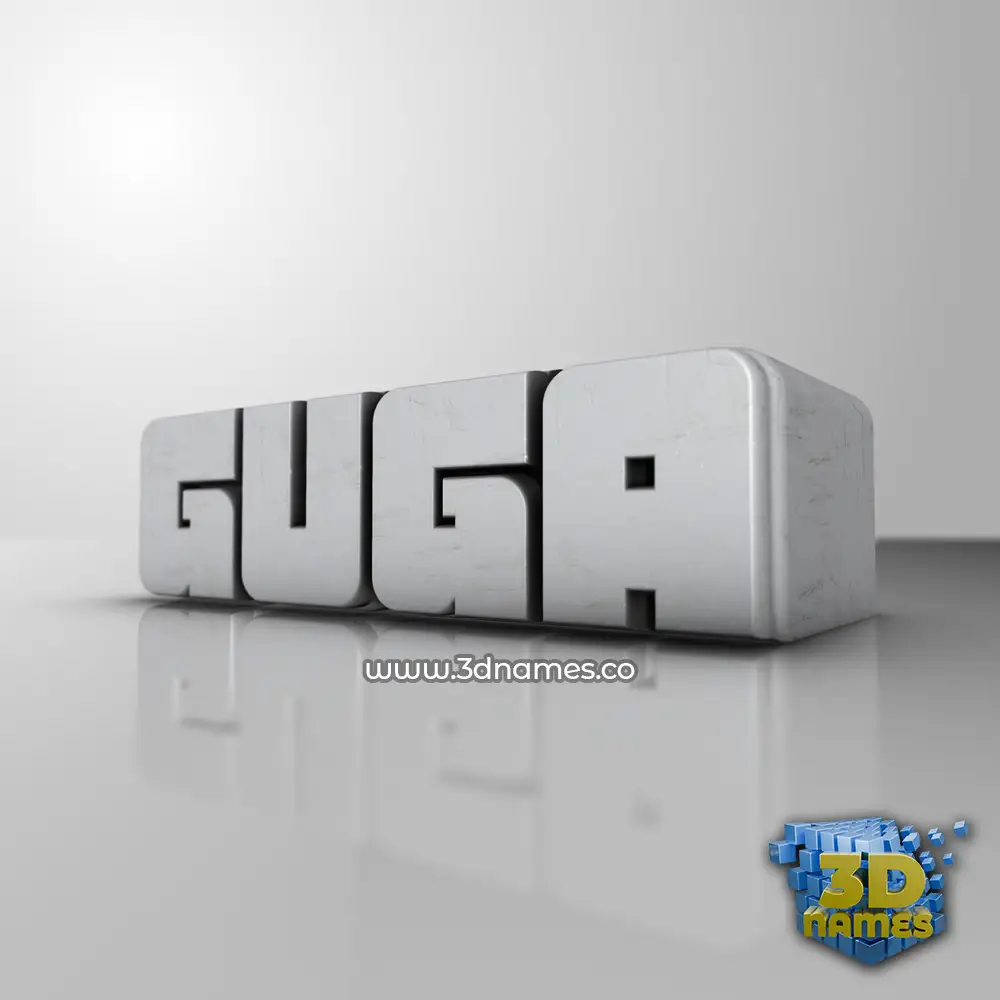 guga in White Metro style - 3D name wallpaper