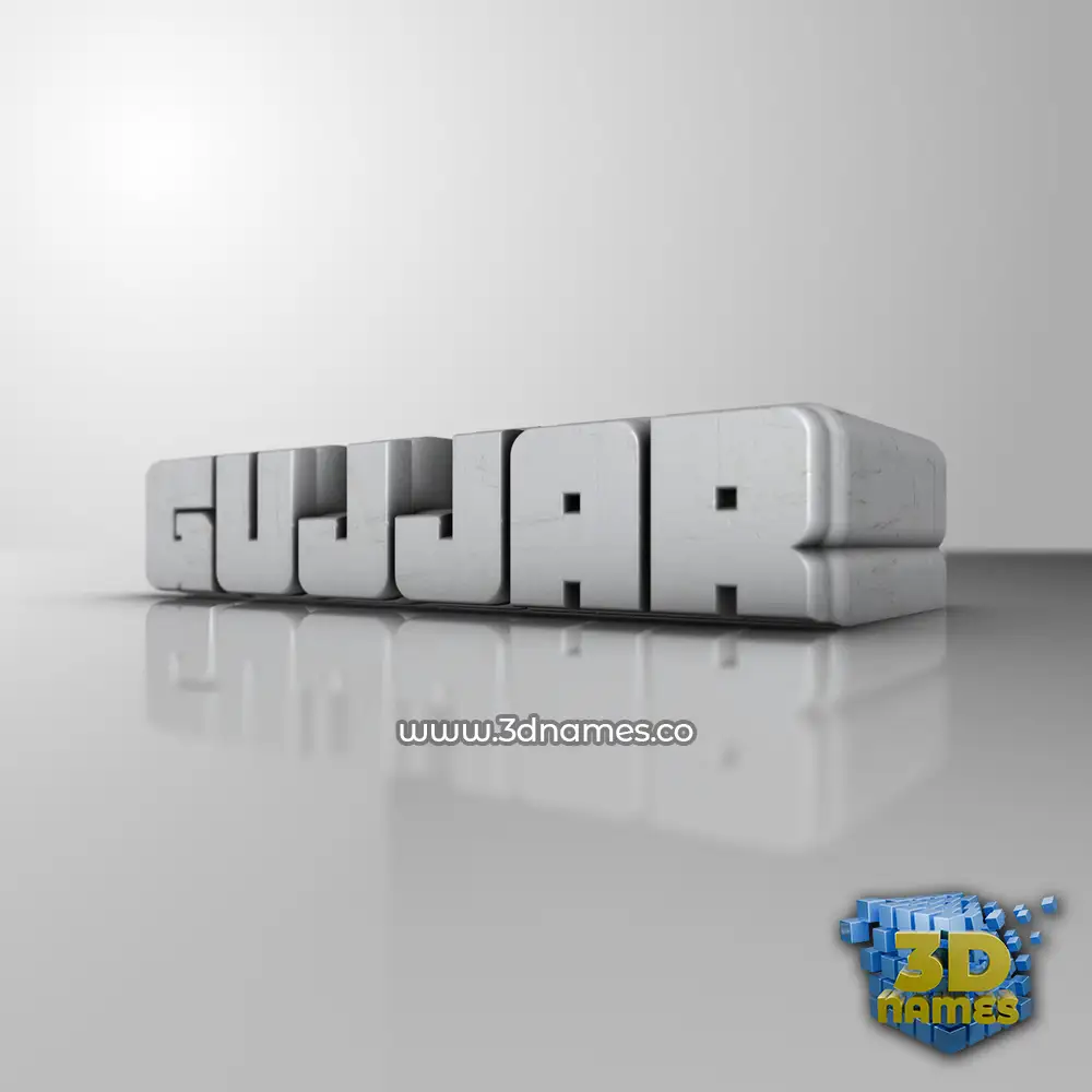 gujjar in White Metro style - 3D name wallpaper