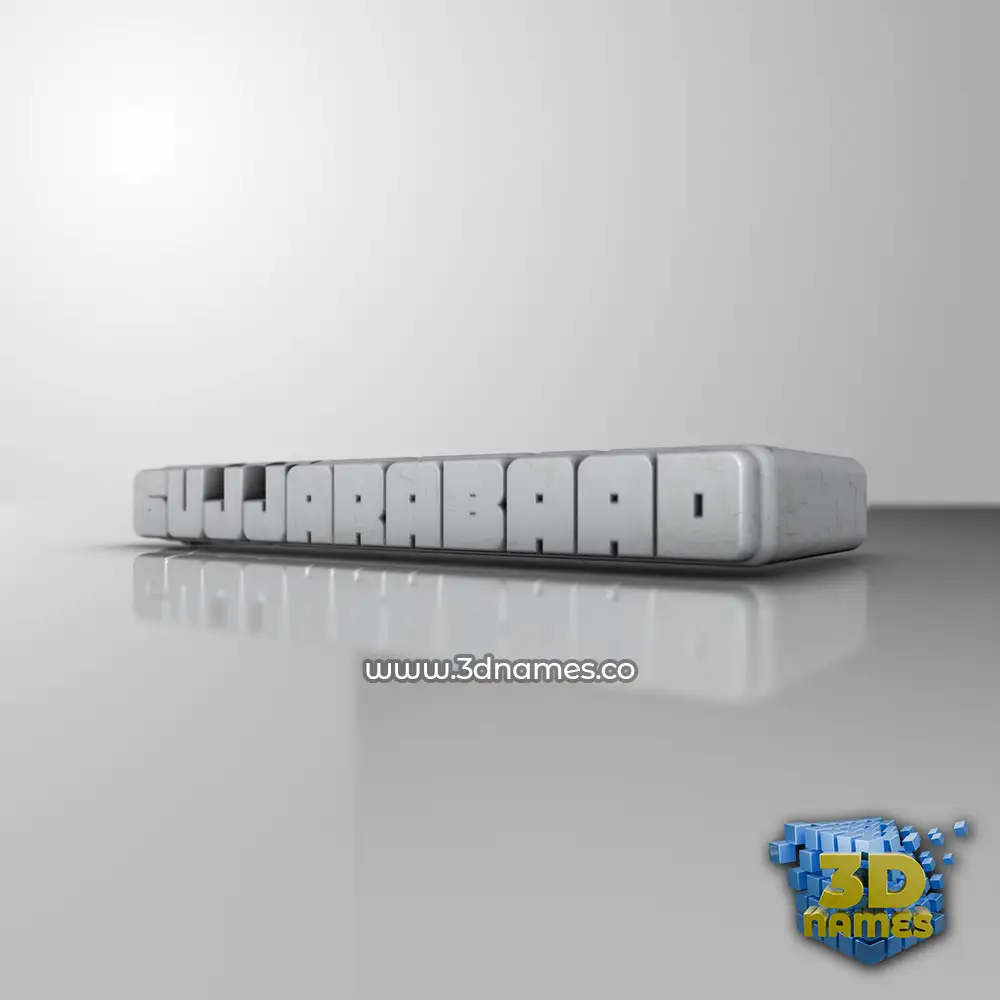 gujjarabaad in White Metro style - 3D name wallpaper