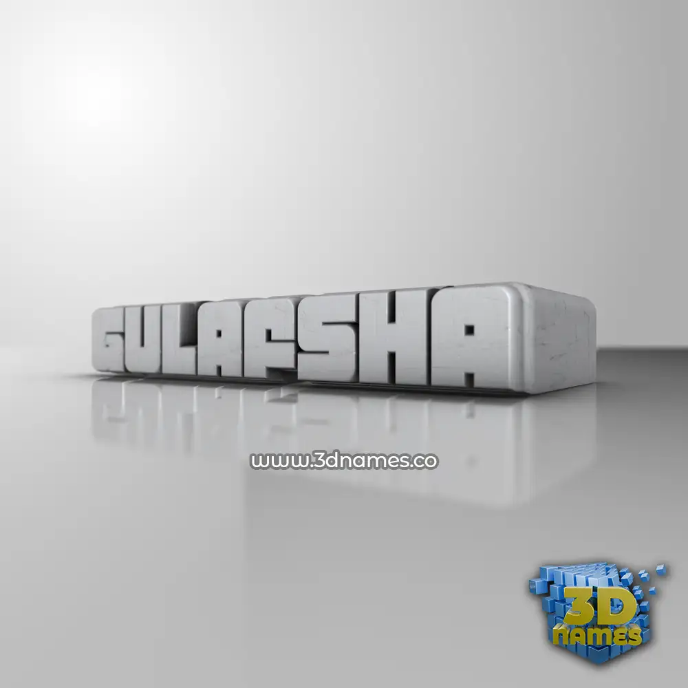 gulafsha in White Metro style - 3D name wallpaper