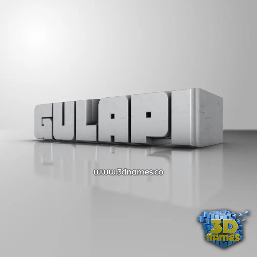 gulapi in White Metro style - 3D name wallpaper