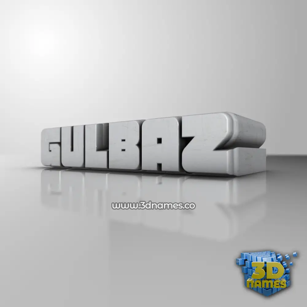 gulbaz in White Metro style - 3D name wallpaper