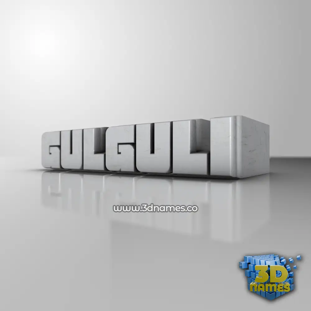 gulguli in White Metro style - 3D name wallpaper