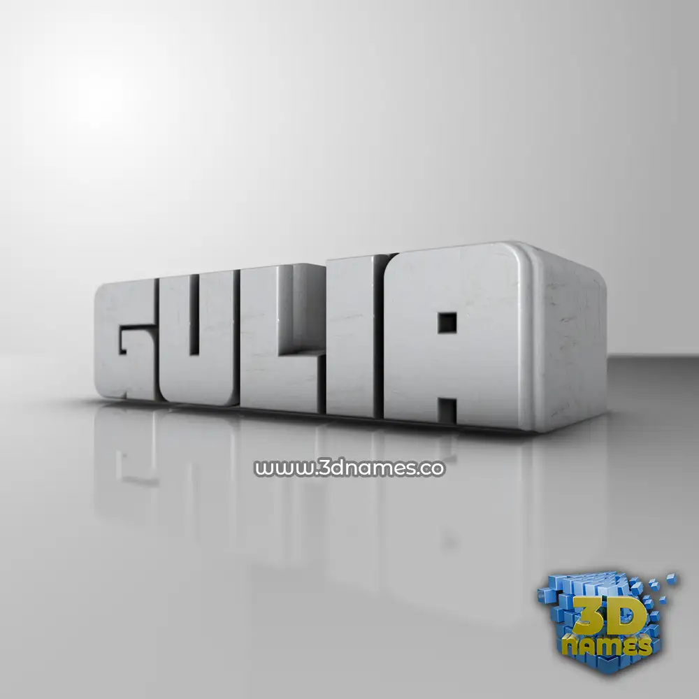 gulia in White Metro style - 3D name wallpaper