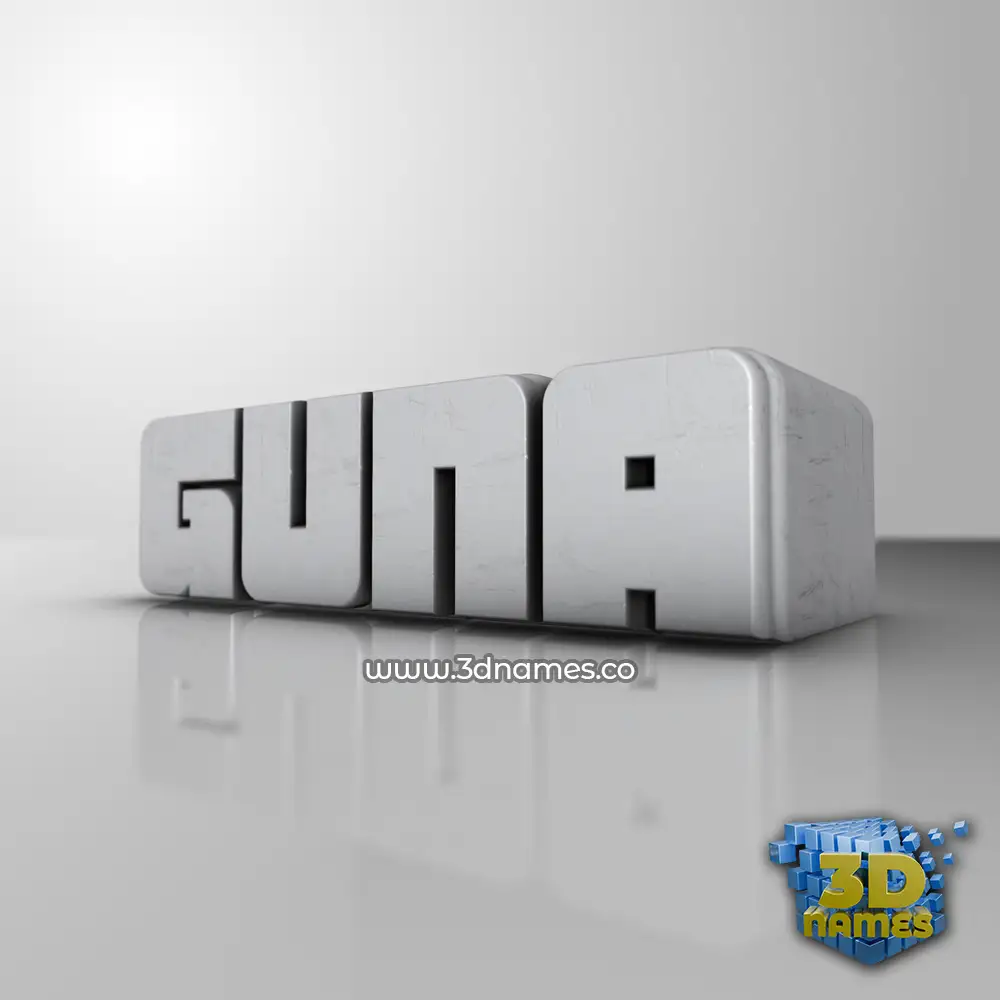 guna in White Metro style - 3D name wallpaper