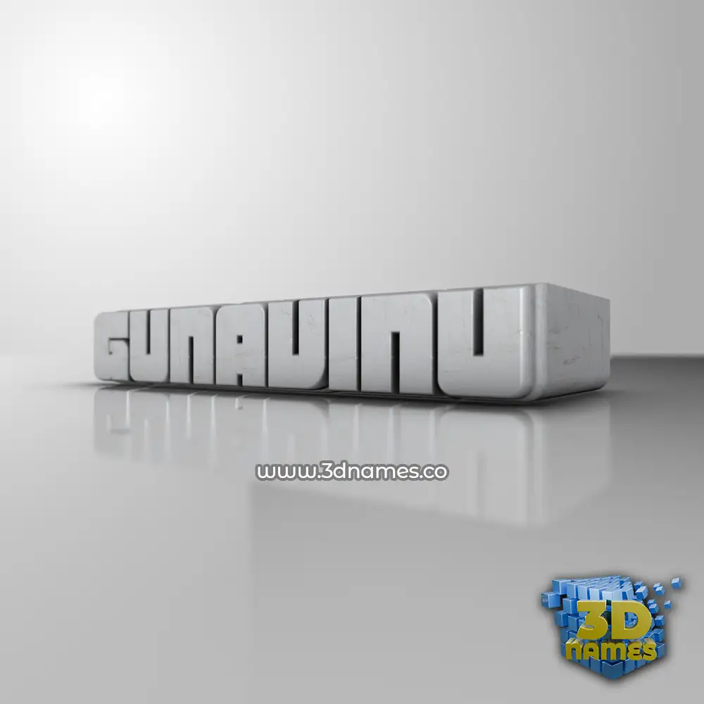 gunavinu in White Metro style - 3D name wallpaper