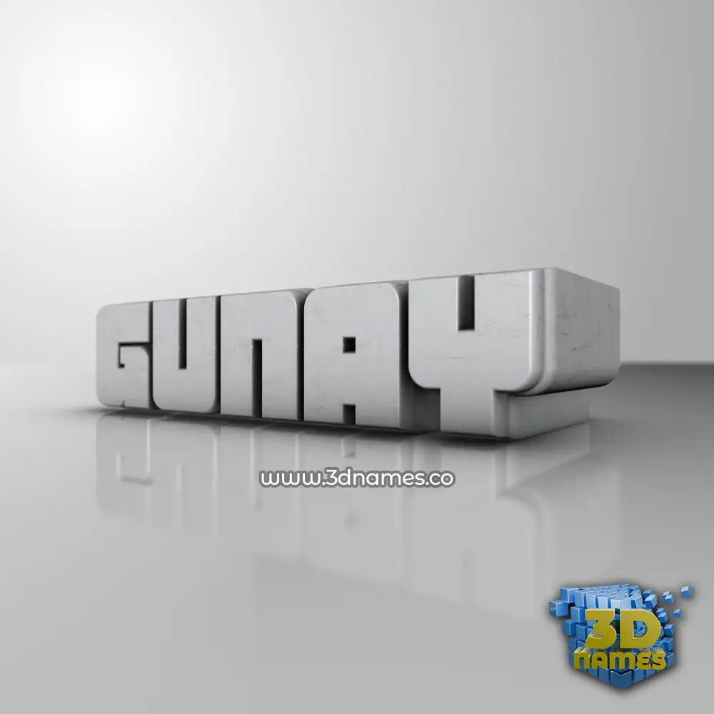 gunay in White Metro style - 3D name wallpaper