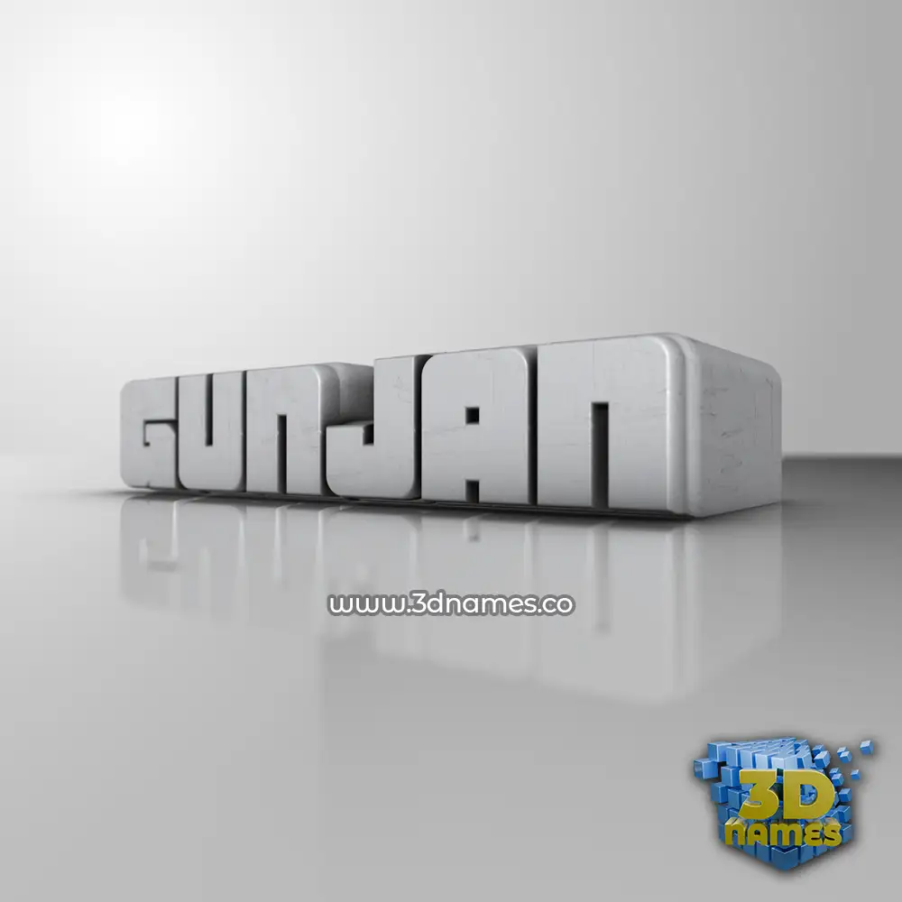 gunjan in White Metro style - 3D name wallpaper