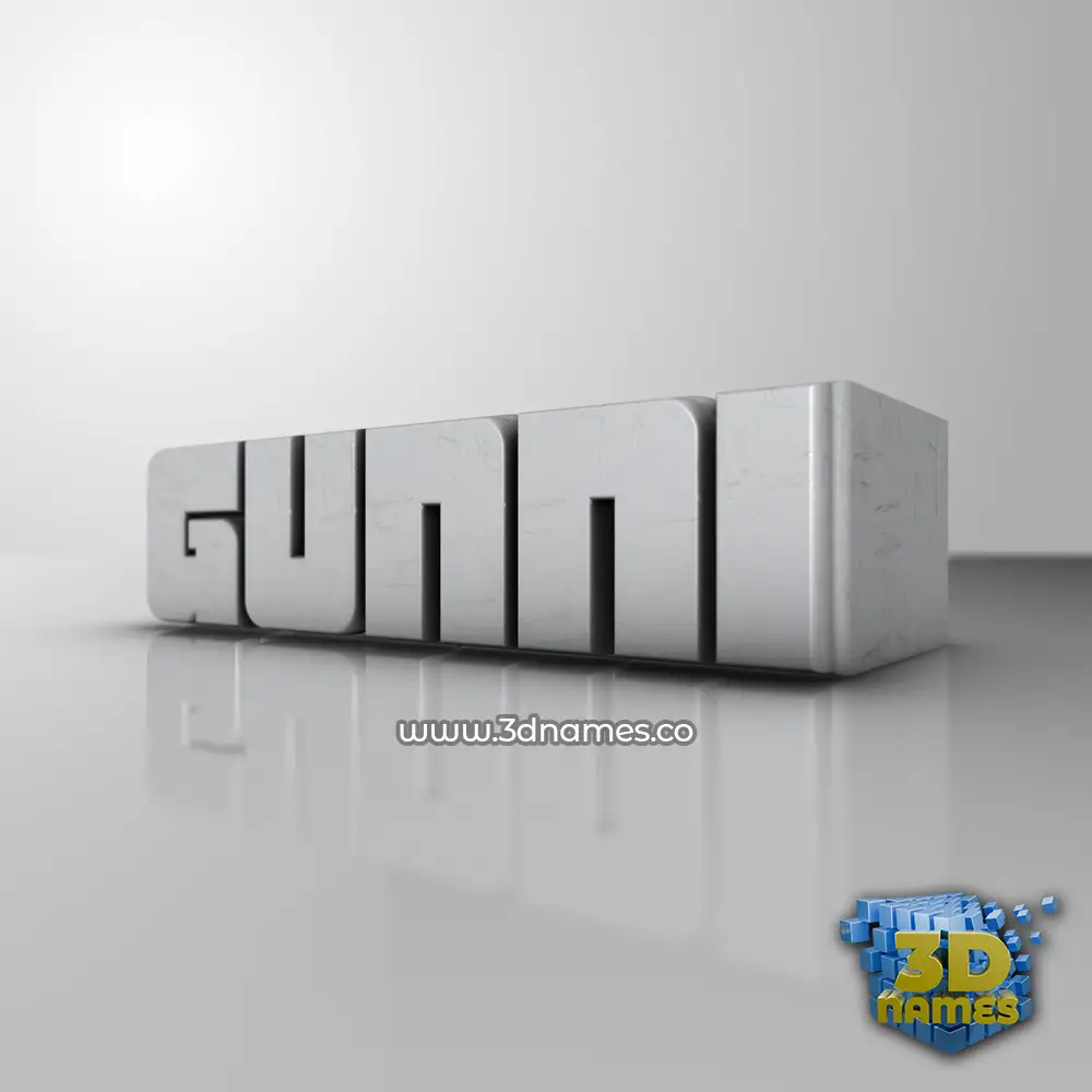 gunni in White Metro style - 3D name wallpaper
