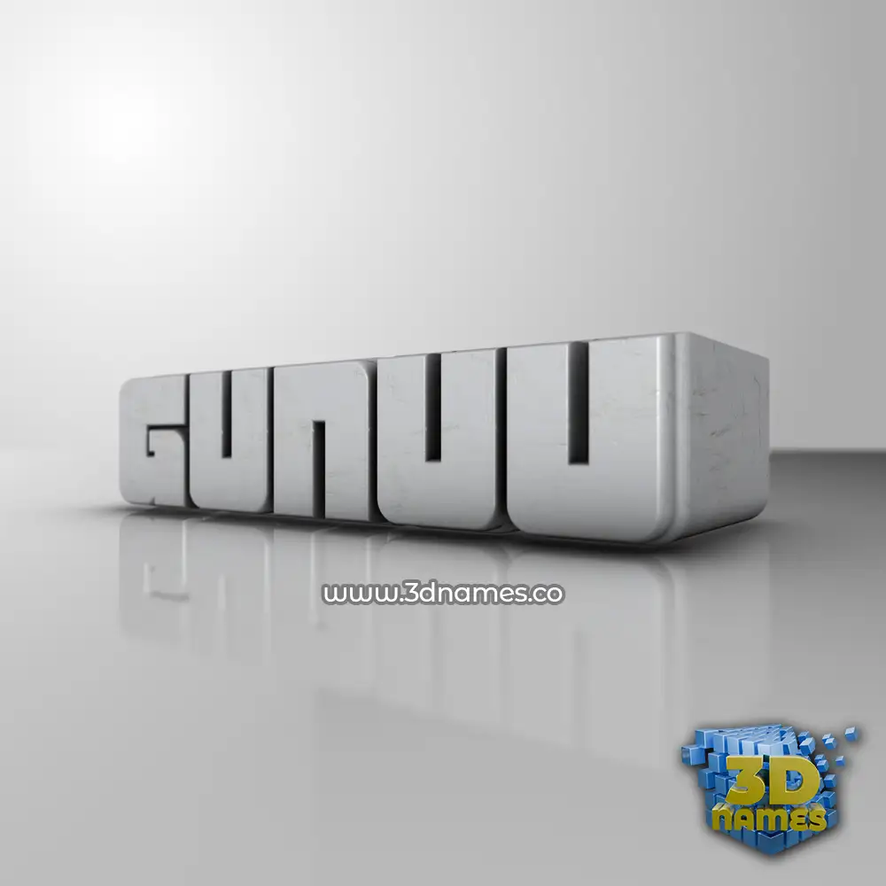gunuu in White Metro style - 3D name wallpaper