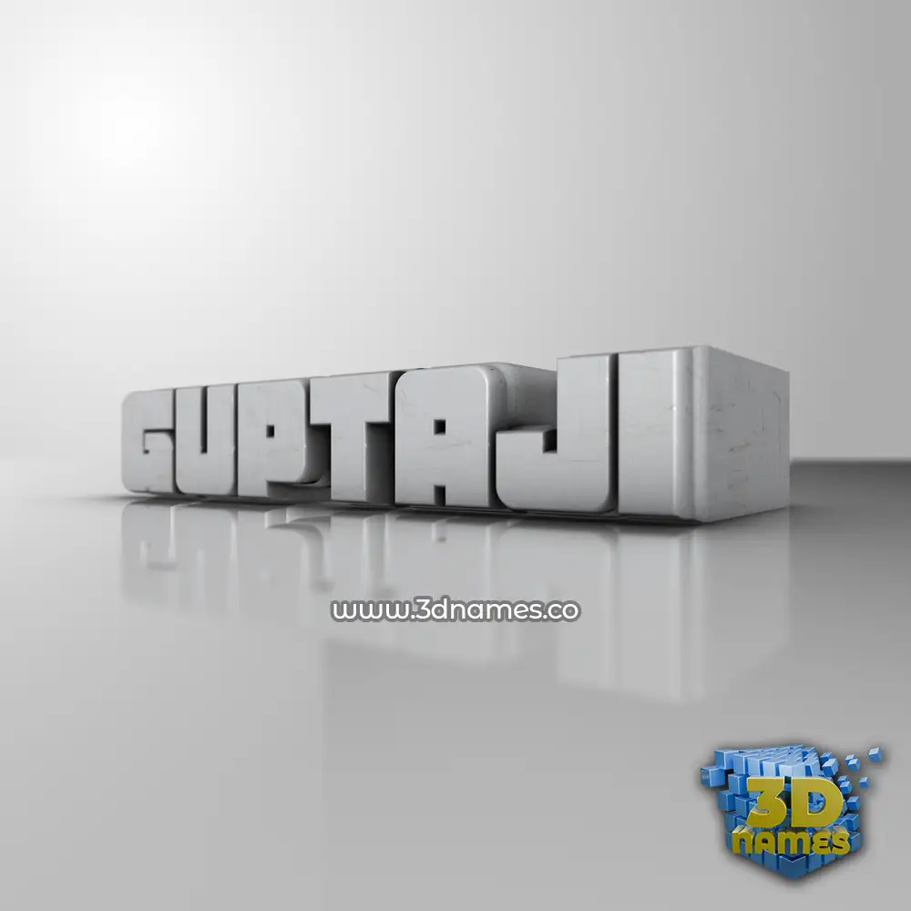 guptaji in White Metro style - 3D name wallpaper