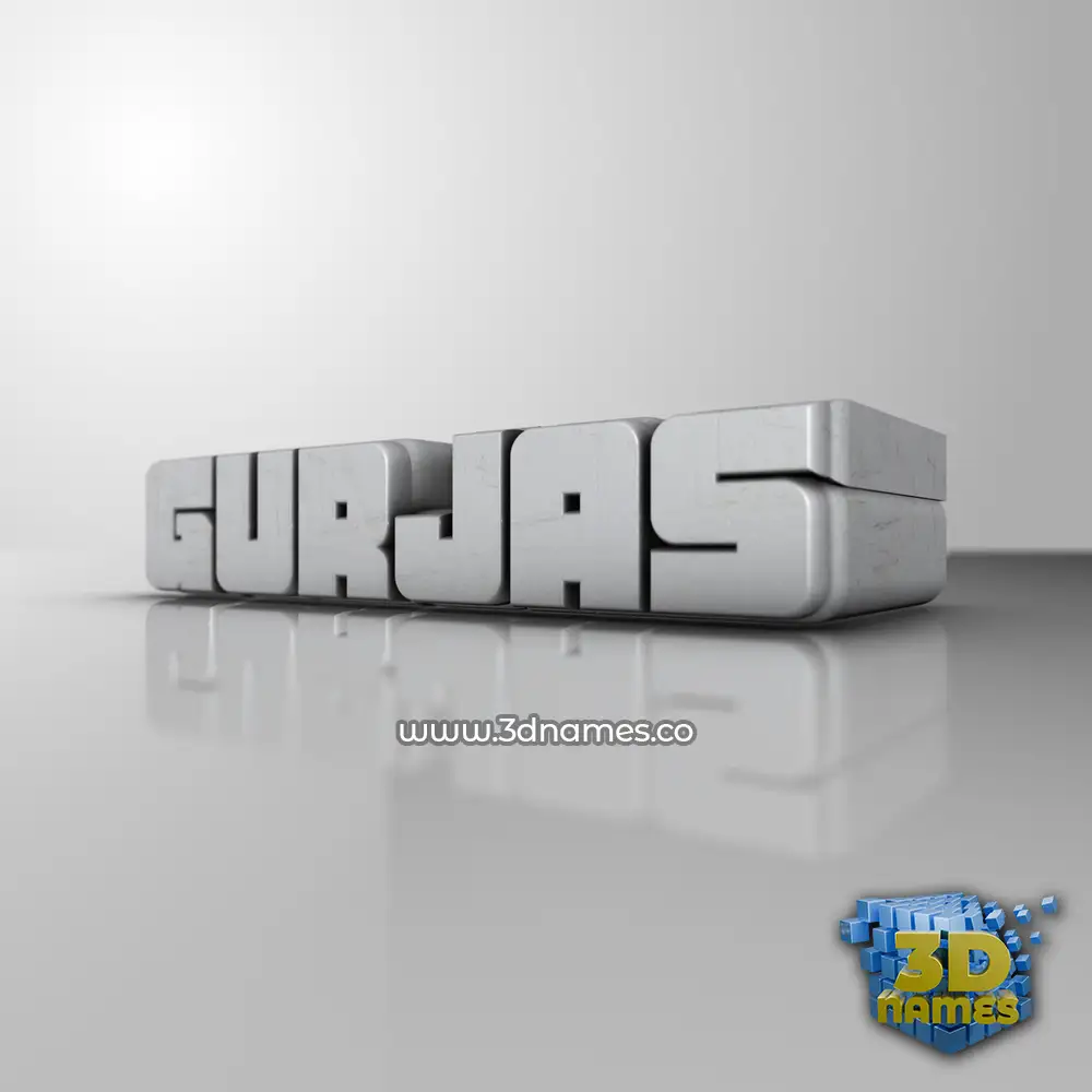 gurjas in White Metro style - 3D name wallpaper
