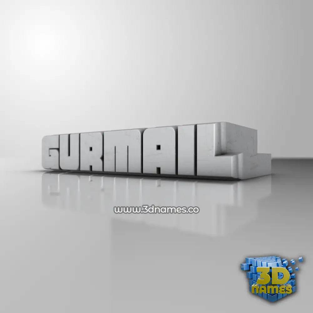 gurmail in White Metro style - 3D name wallpaper