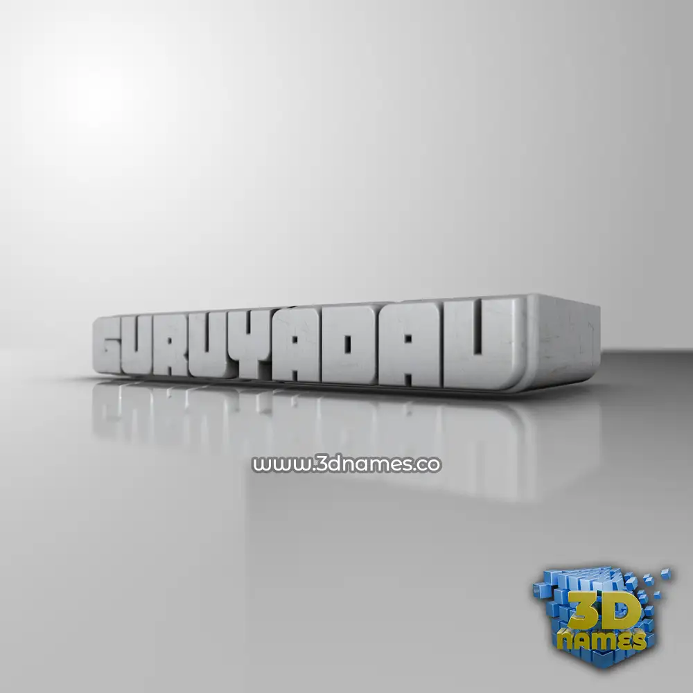 guruyadav in White Metro style - 3D name wallpaper
