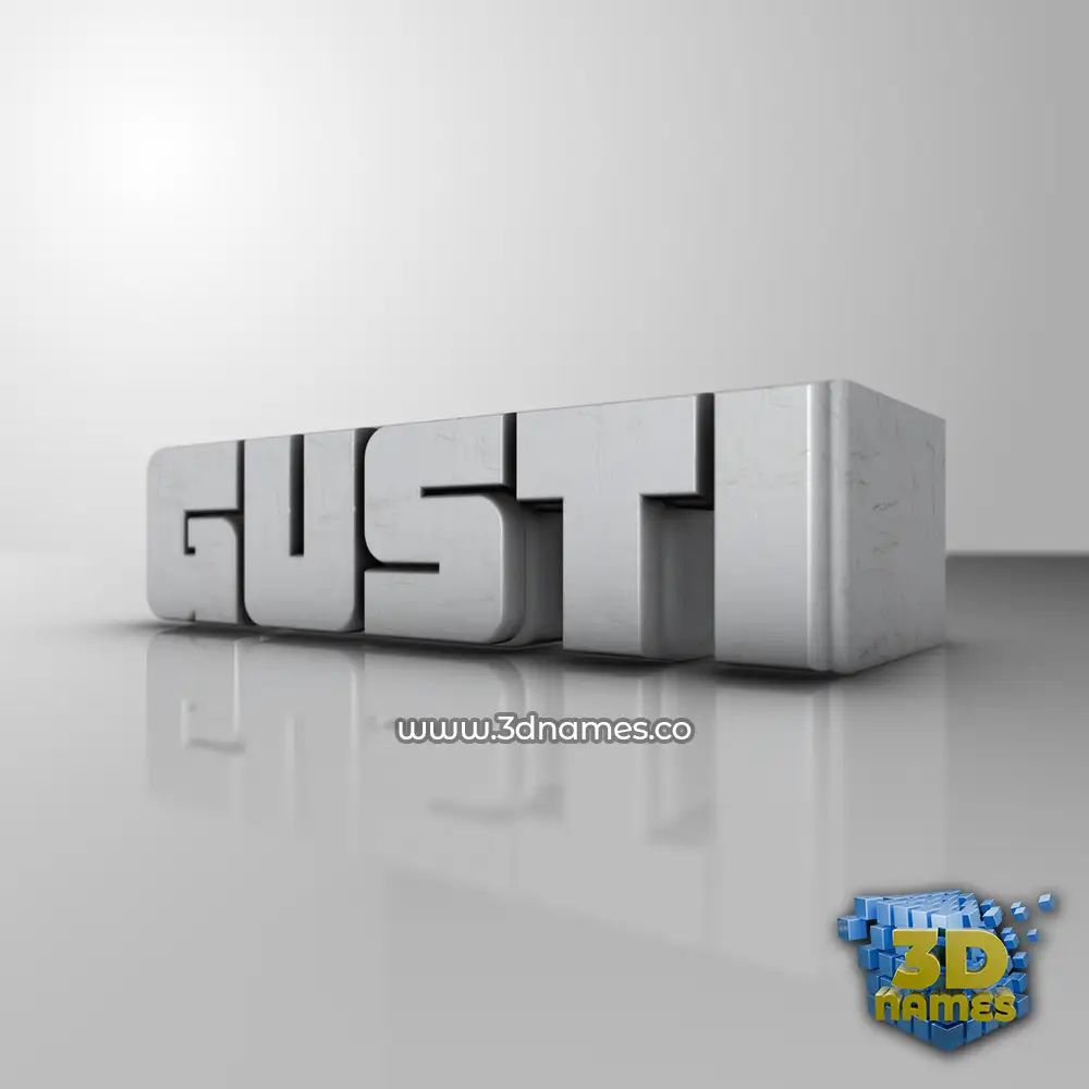 gusti in White Metro style - 3D name wallpaper