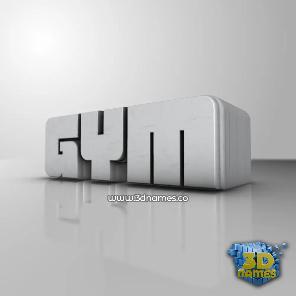 gym in White Metro style - 3D name wallpaper