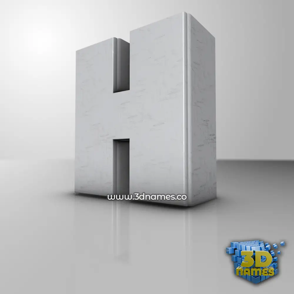 h in White Metro style - 3D name wallpaper