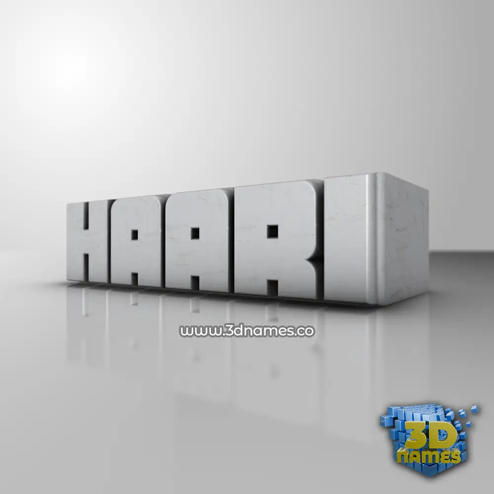 haari in White Metro style - 3D name wallpaper
