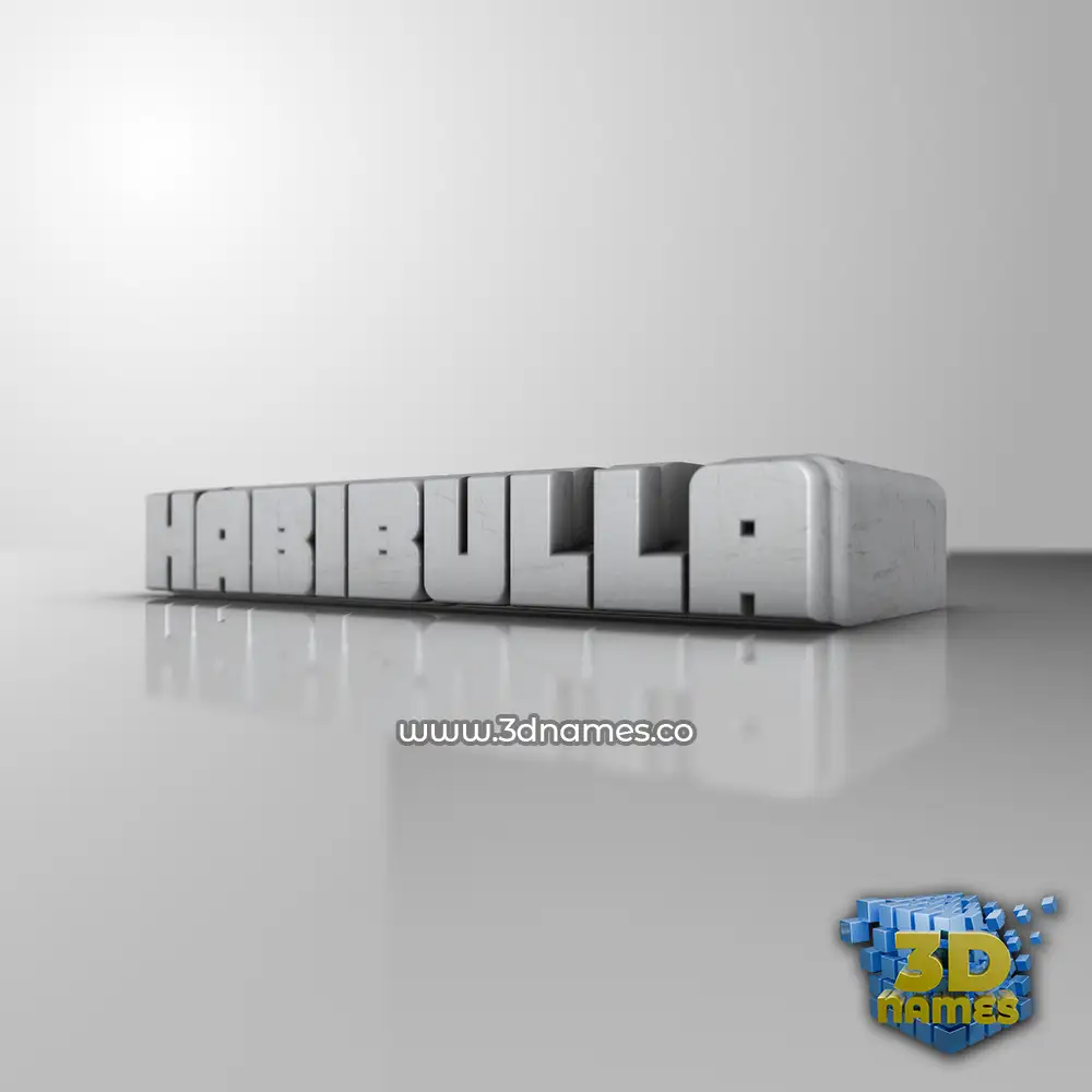 habibulla in White Metro style - 3D name wallpaper