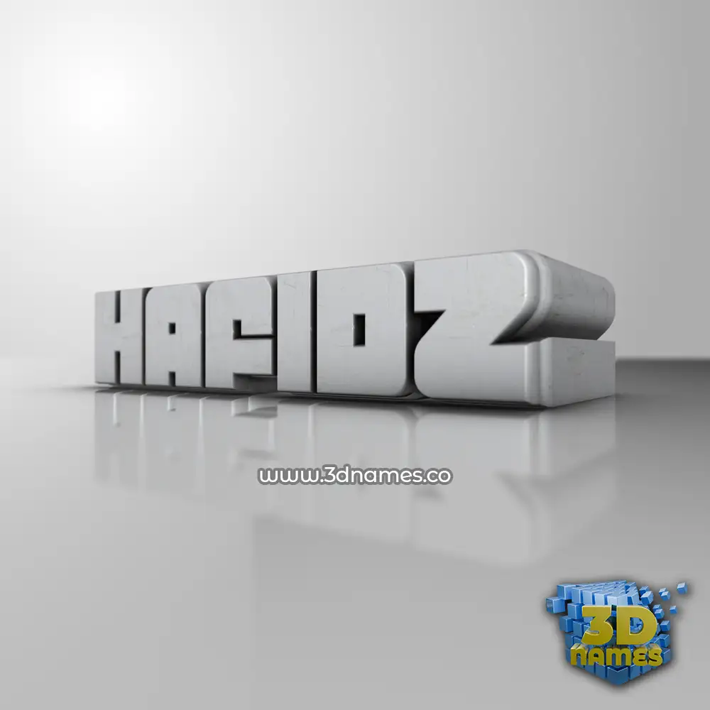 hafidz in White Metro style - 3D name wallpaper