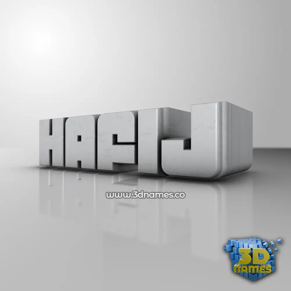 hafij in White Metro style - 3D name wallpaper