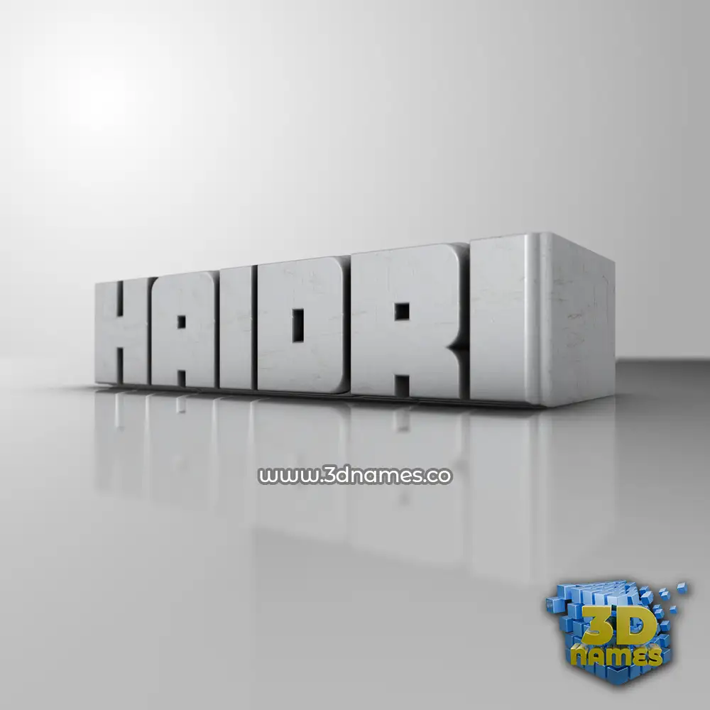 haidri in White Metro style - 3D name wallpaper
