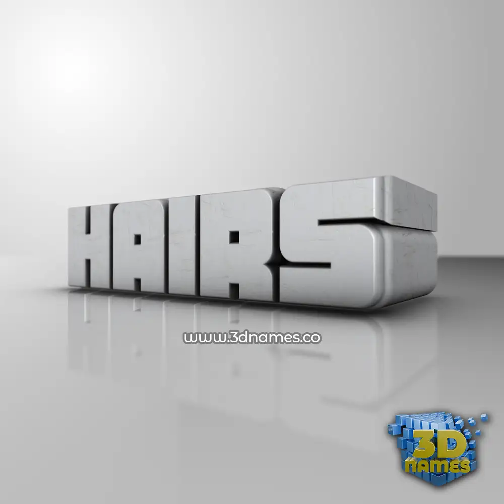hairs in White Metro style - 3D name wallpaper