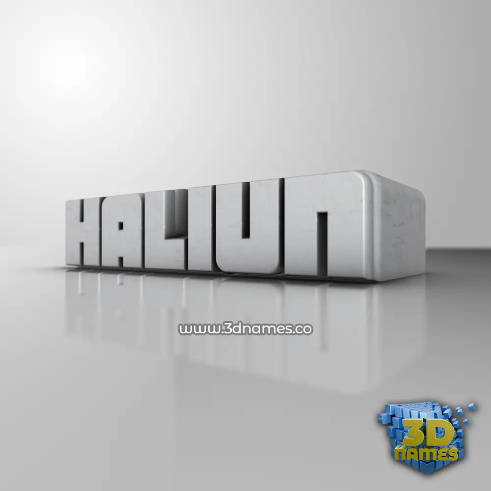 haliun in White Metro style - 3D name wallpaper