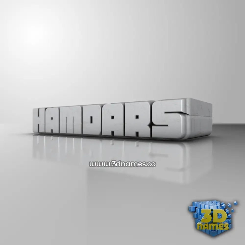 hamdars in White Metro style - 3D name wallpaper