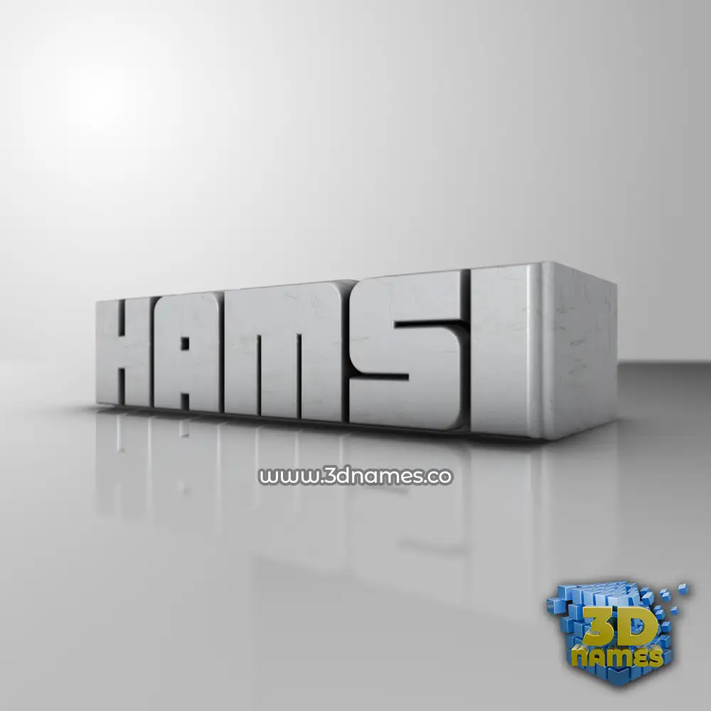 hamsi in White Metro style - 3D name wallpaper
