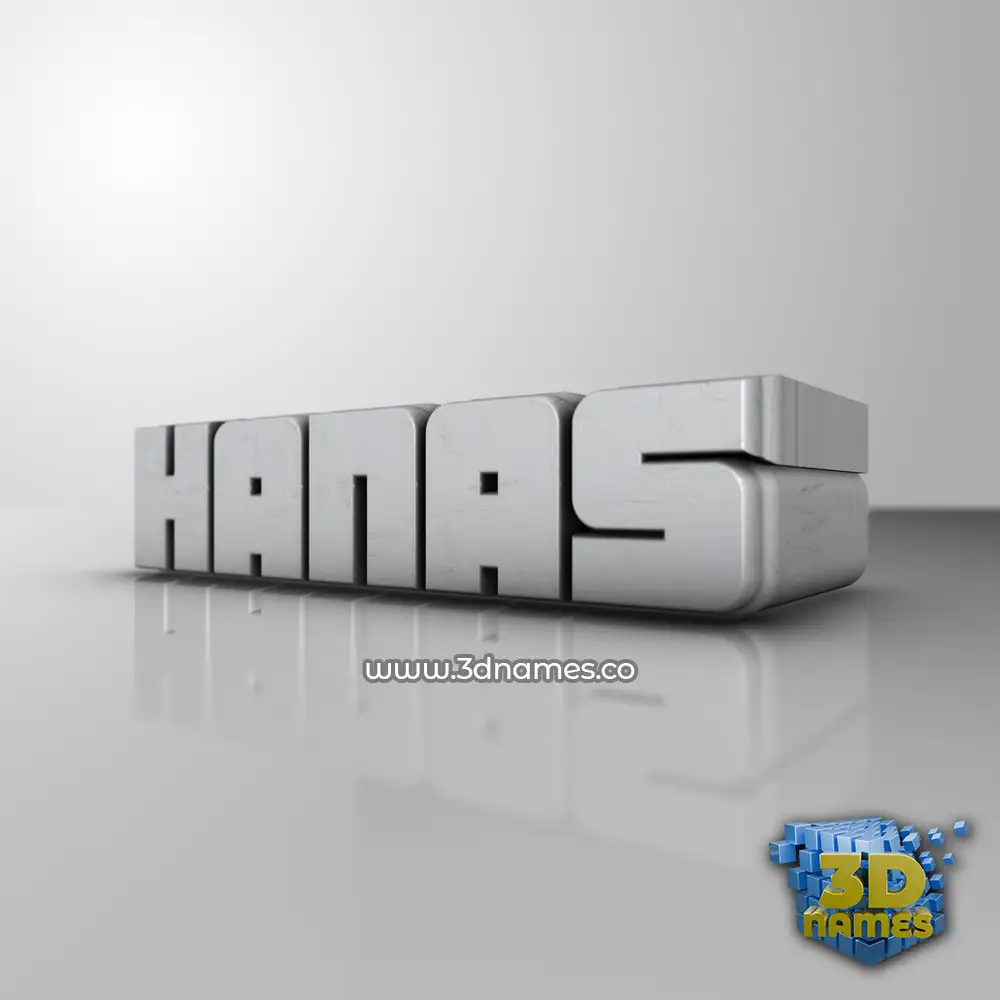 hanas in White Metro style - 3D name wallpaper