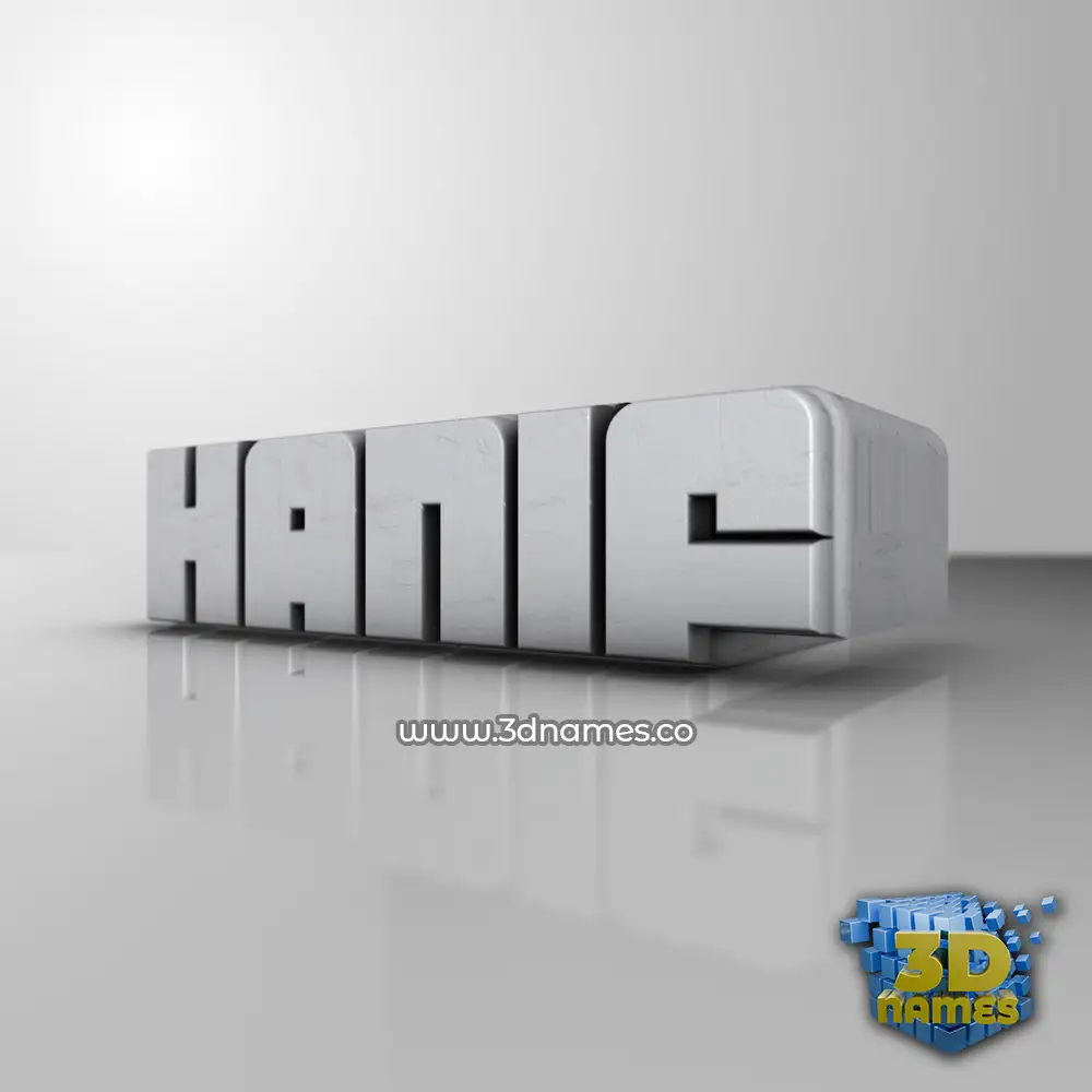 hanif in White Metro style - 3D name wallpaper