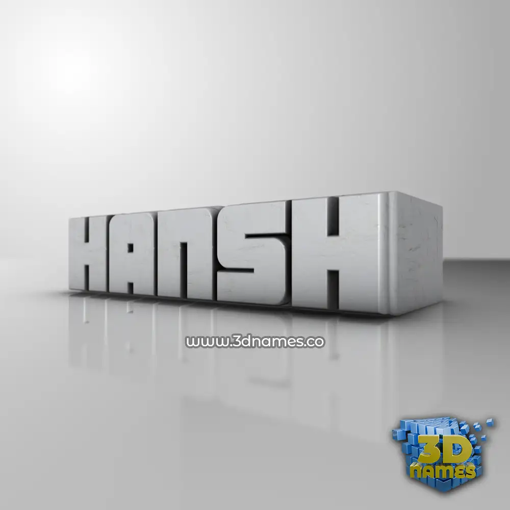 hansh in White Metro style - 3D name wallpaper
