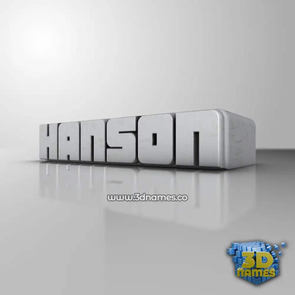 hanson in White Metro style - 3D name wallpaper