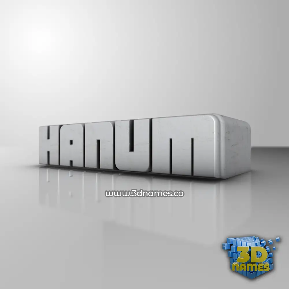 hanum in White Metro style - 3D name wallpaper