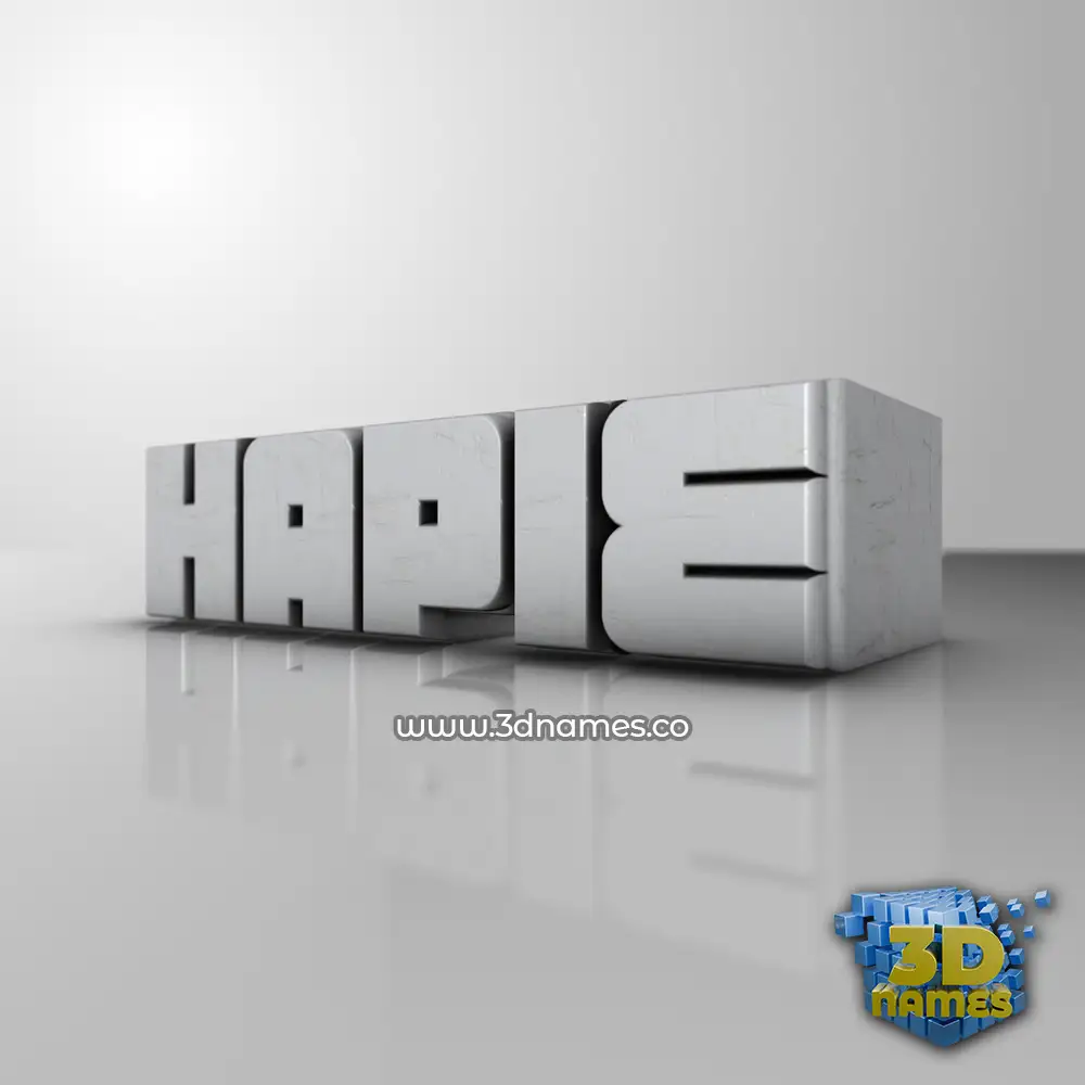 hapie in White Metro style - 3D name wallpaper