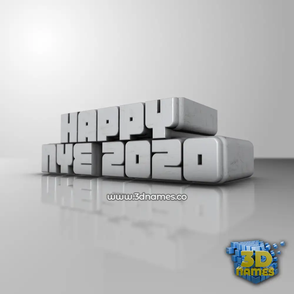 happy nye 2020 in White Metro style - 3D name wallpaper